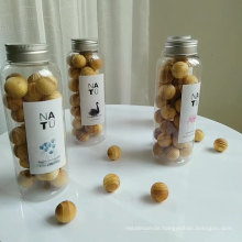 scented wooden balls in PET bottle